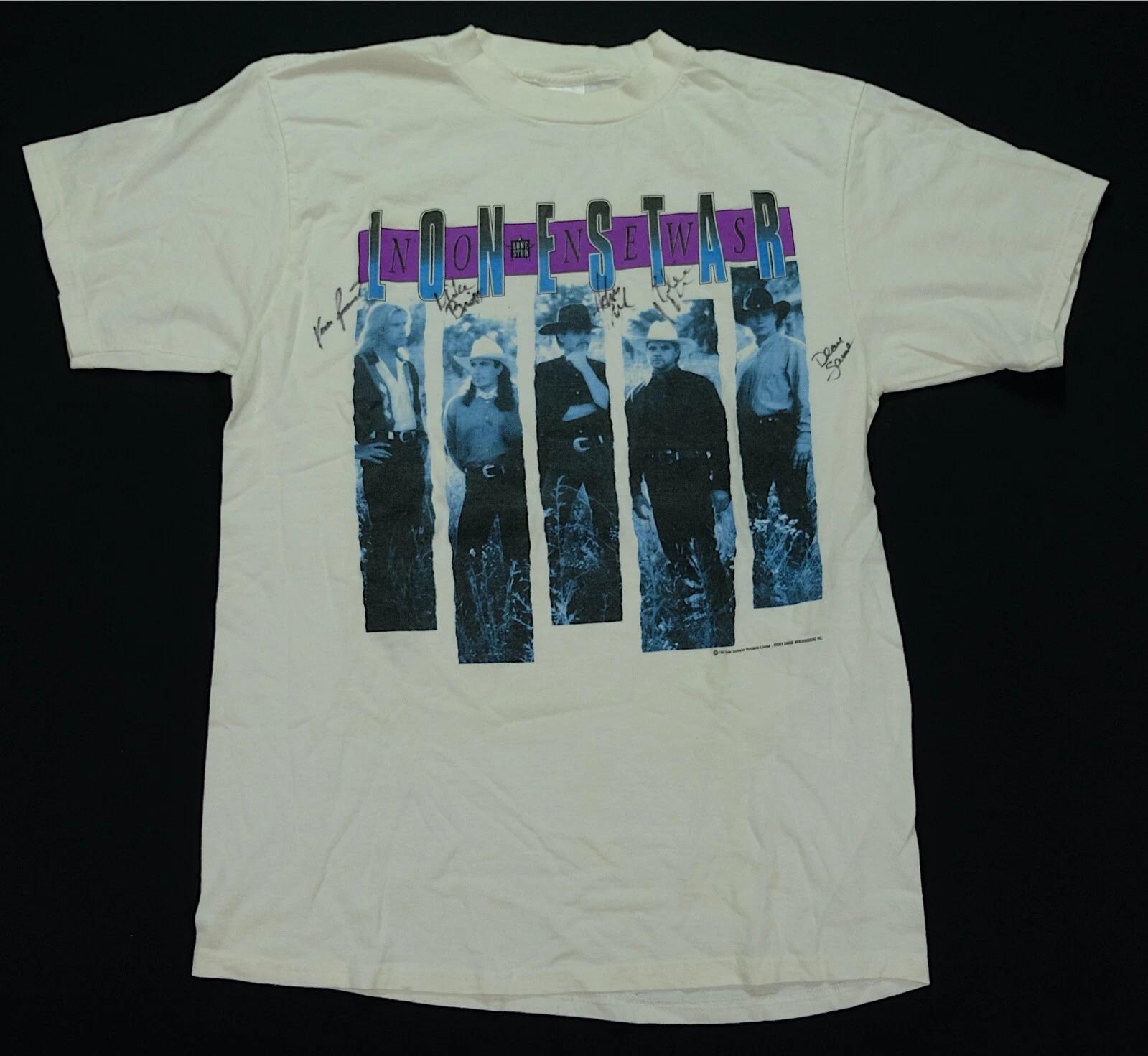 Rare Vintage TULTEX Lone Star No News Signed 1996 T Shirt 90s Country Band SZ L S
