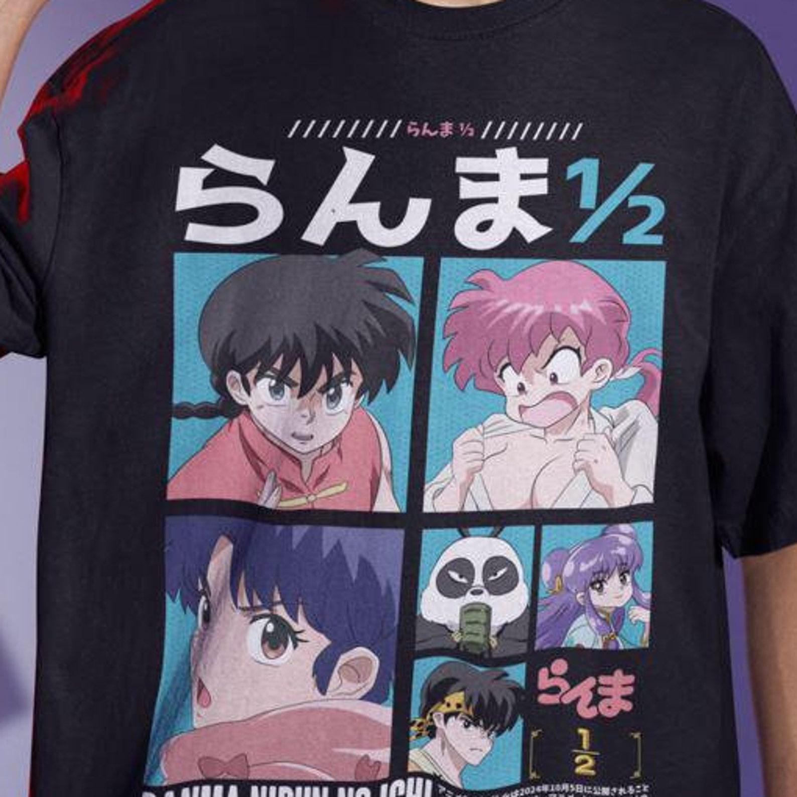 Unisex Ranma Saotome Anime T shirt, Genma Panda Manga Shirt 2XL