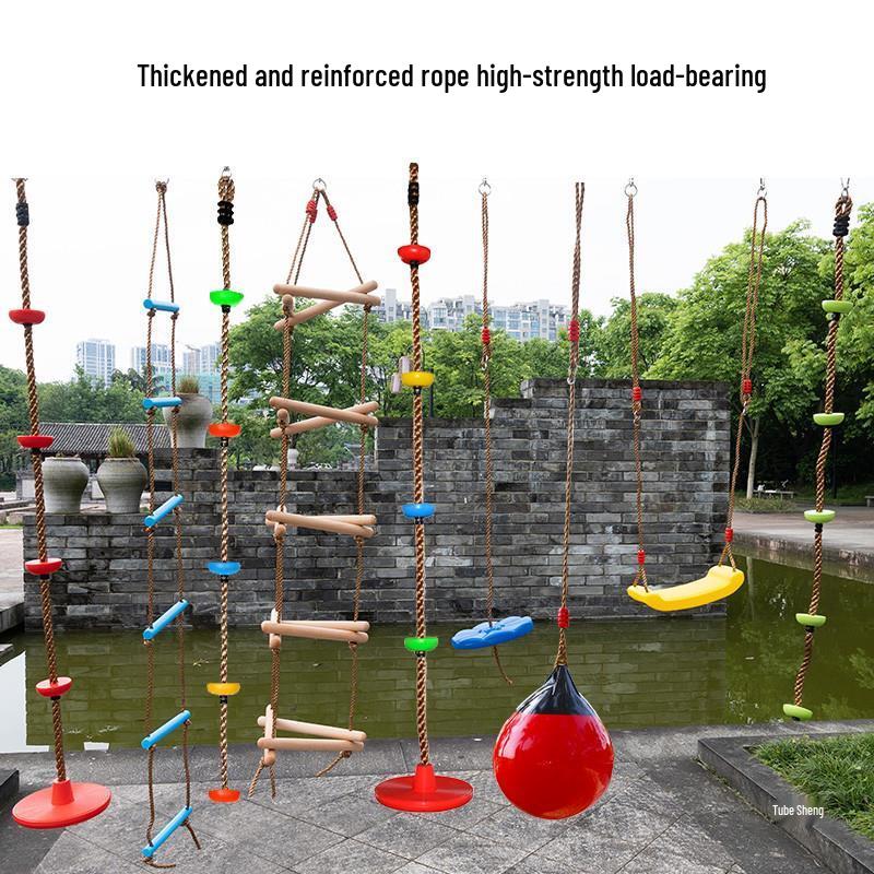 Outdoor Kids' Rope Ladder Swing for Sensory Integration and Climbing Activities