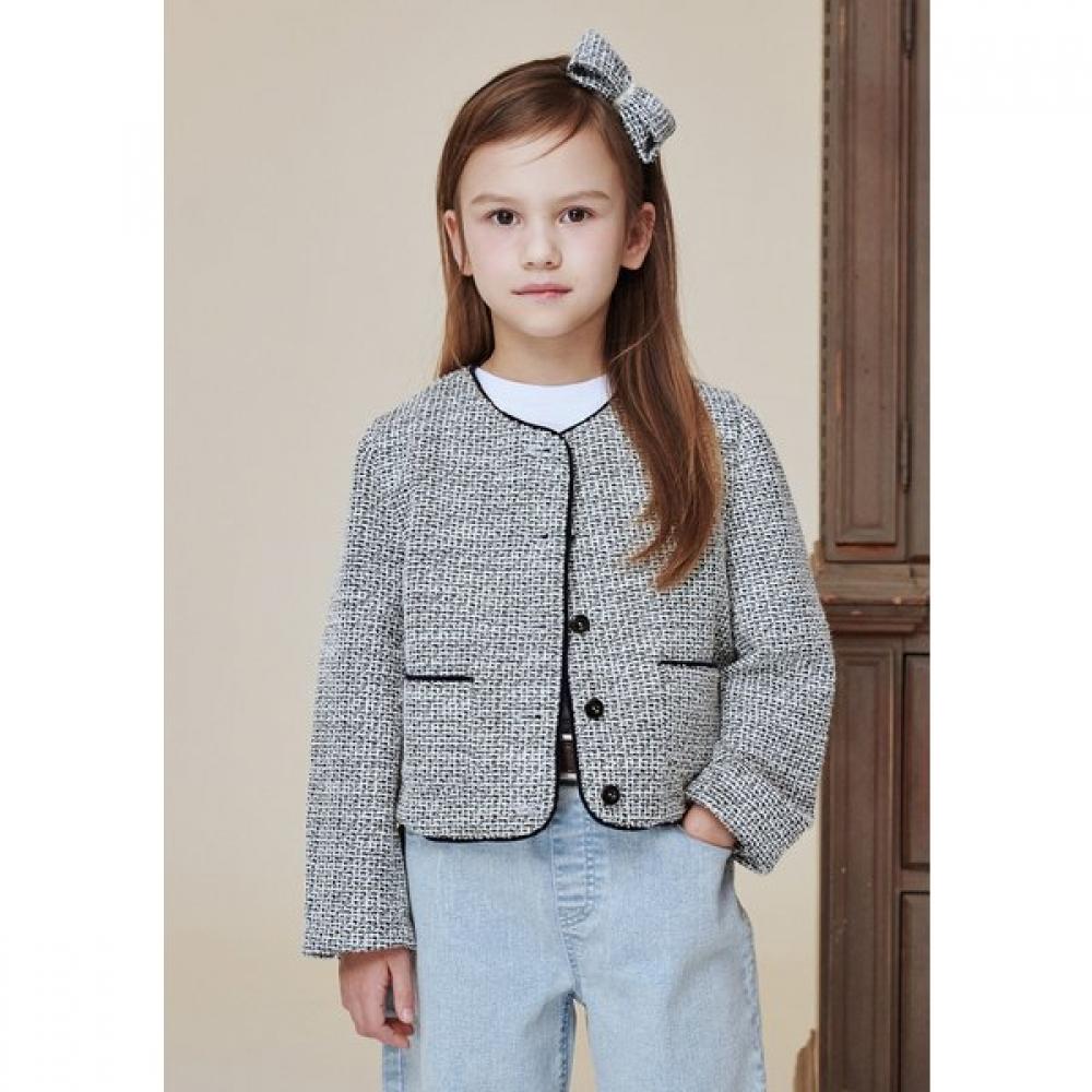 The Coffee Bean Tea Leaf Black Tweed No Collar Jacket Ba14jk01bk Black/165