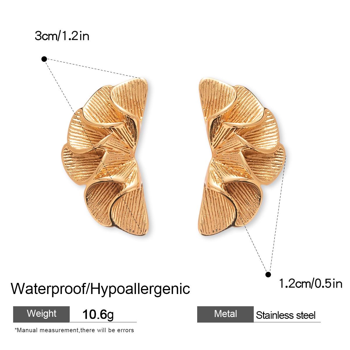 

Stainless Steel Flower Pendant Stud Earrings - European & American Stylish Design, Textured, Advanced Sense Fashion Jewelry