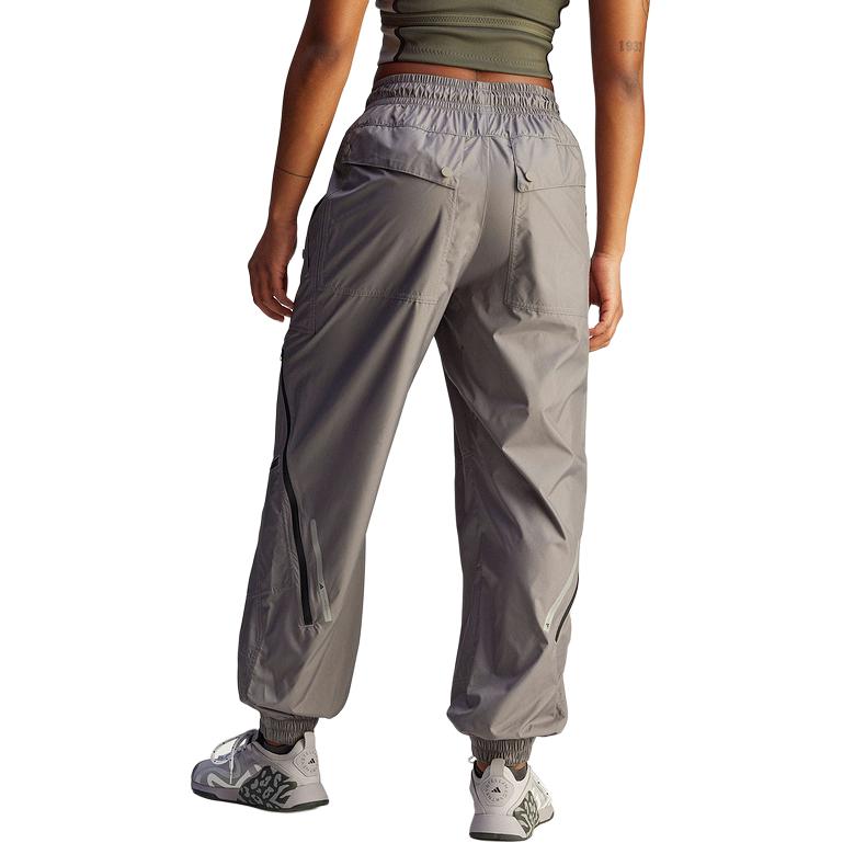 adidas SS25 Stella Mc Fashion Calças Esportivas de Tricô Confortáveis Versáteis de Cintura Média Afuniladas Calças Femininas Cinza JJ0093