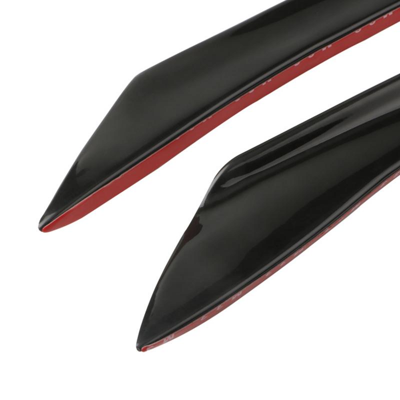 Front Bumper Side Canards Splitter Fins Universal Black Front Bumper Spoilers