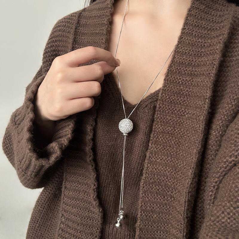 No fading autumn and winter sweater chain simple niche long necklace women's pendant fringed accessories pendant