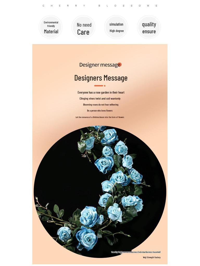 Artificial Rose Vine Wall Decor for Air Conditioner Pipes