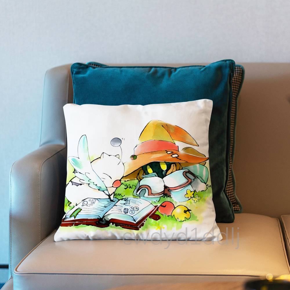 F-Final Fantasy Moogle FF VII Pillow Case Cover Square Sofa With For Pattern Comfortable Cushion suitable Of Room