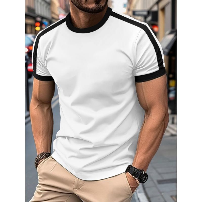 2025 Summer New T-shirt For Men Short Sleeve O-neck Tees Casual Sports Fitness Social Color Vintage Streetwear Oversized Tops