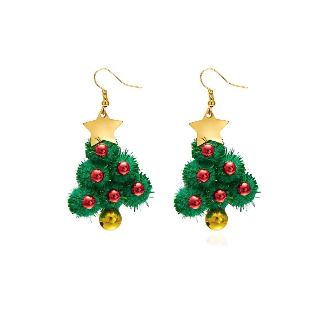 1Pair Christmas Tree Wreath Earrings Bell Xmas Dangle Earrings Fashion Christmas Earrings  Girls