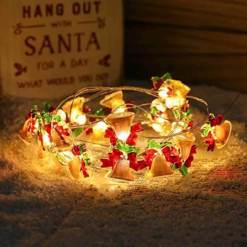 Christmas Decorative String Lights: Copper Wire Snowman, Santa Claus, Tree