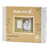 Baby Art Pure Frame - Kit Cadre avec Pâte à Modeler et Cadre Bois Pin Naturel, Rouleau, Panneau Arrière Réversible (Vert/Orange)