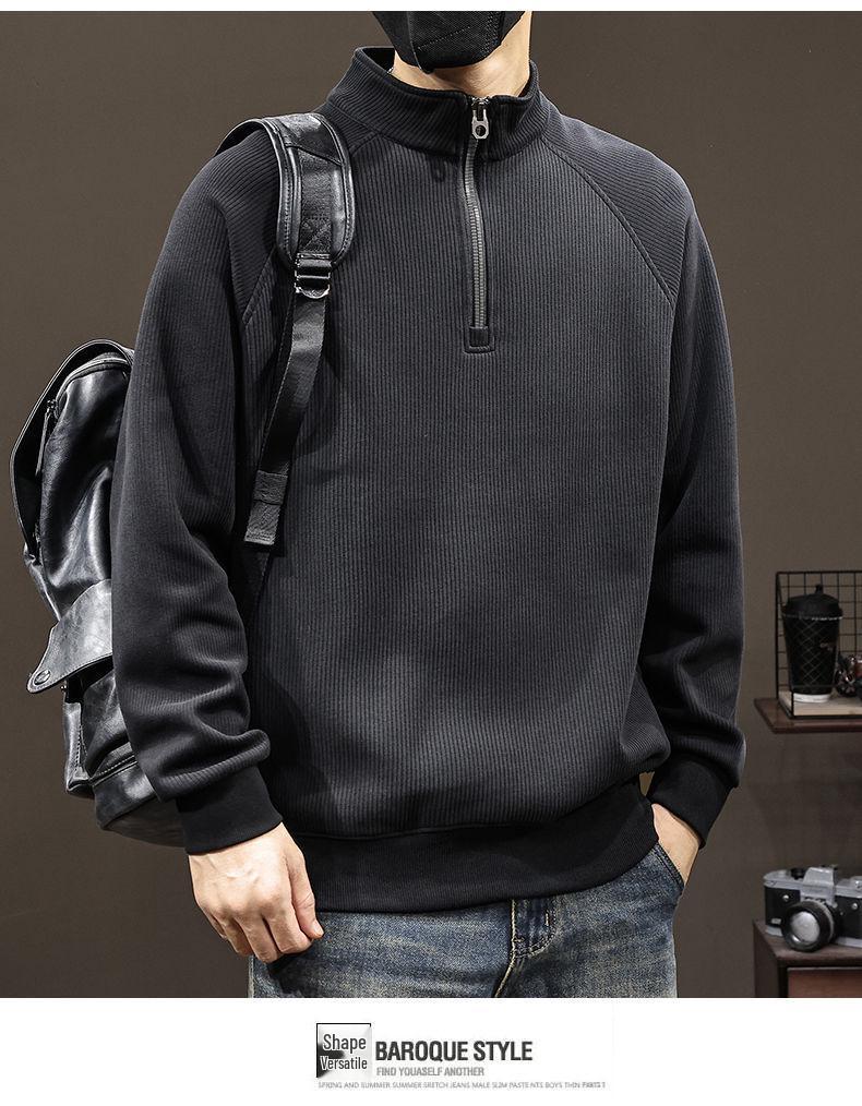 Romon Men's Loose Long Sleeve Sweatshirt - 2025 Trendy Korean Style for Autumn/Winter Casual Wear