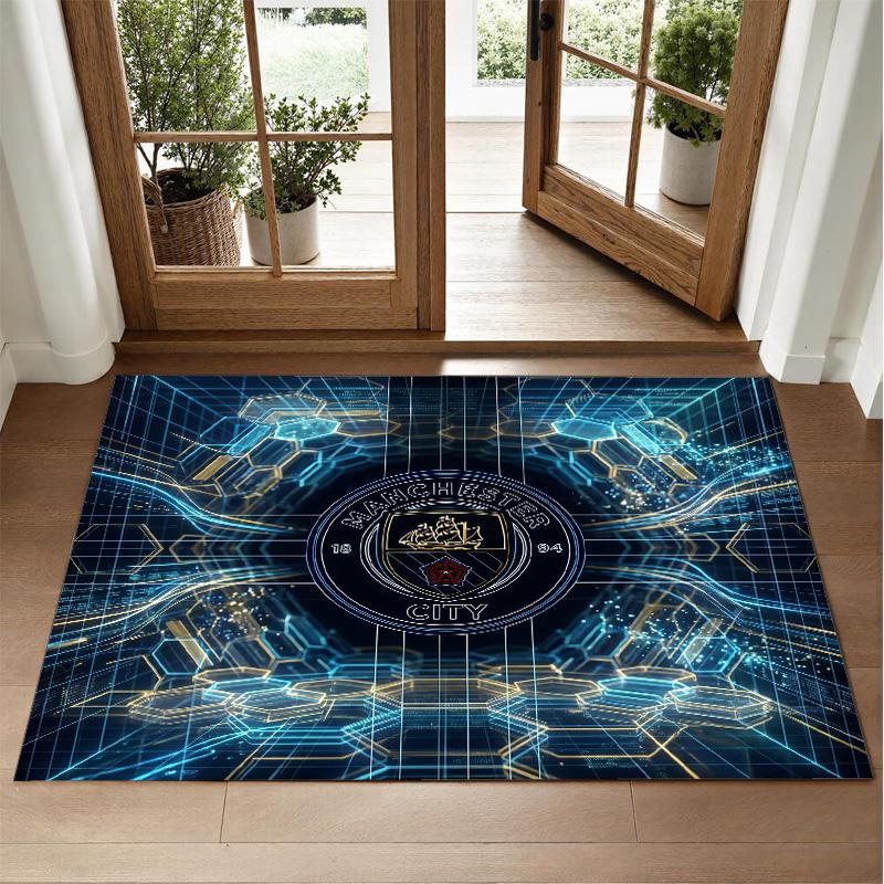 Manchester City Design Kristall-Samt-Teppich Weiche Dekorationsmatte für Schlafzimmer Eingang