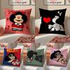 Quino Cartoon Cute Girl Mafalda-M Pillow Case Anti-Dustmite Pillowcase Invisible Zipper Silky Short Plush Sofa Cushion Cover