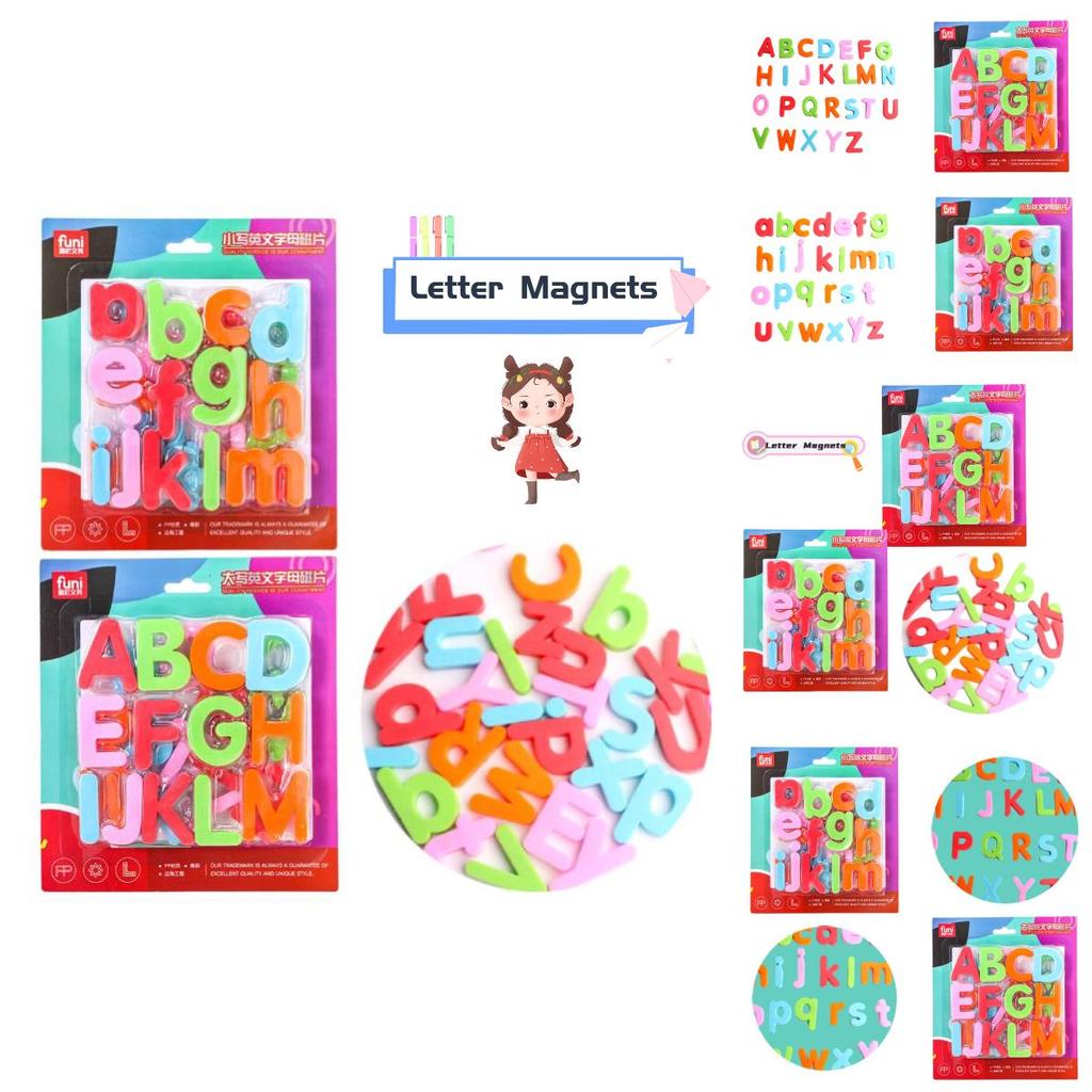 Bunte magnetische Kunststoffbuchstaben für Kleinkinder Klein- und Großbuchstaben Magnete für den Kühlschrank 3-4 cm)