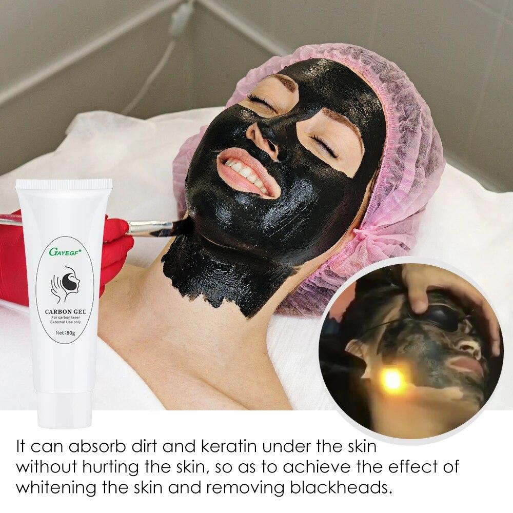 80ml Skin Whitening Carbon Cream Gel for Laser Skin Rejuvenation Deep Cleaning Moisturizing Active Nano Toner Carbon Facial Mask
