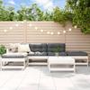 Vidaxl 6-Cz. Garden Lounge Set With Cushions, White, Wood