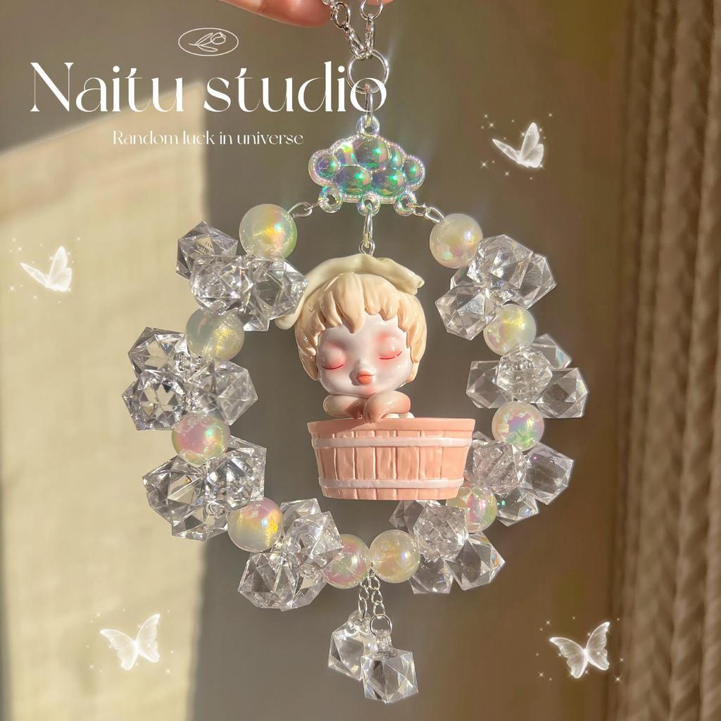 Bubble Temp Bow Decoration: Handmade High-End Car Mirror Ornament Gift