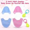 [JOINPAYA] 2-Piece Set Funny Adult Baby Clothes Cosplay Bib Pacifier Hat Cosplay Accessories Newborn Costume Photo Shoot Props Party