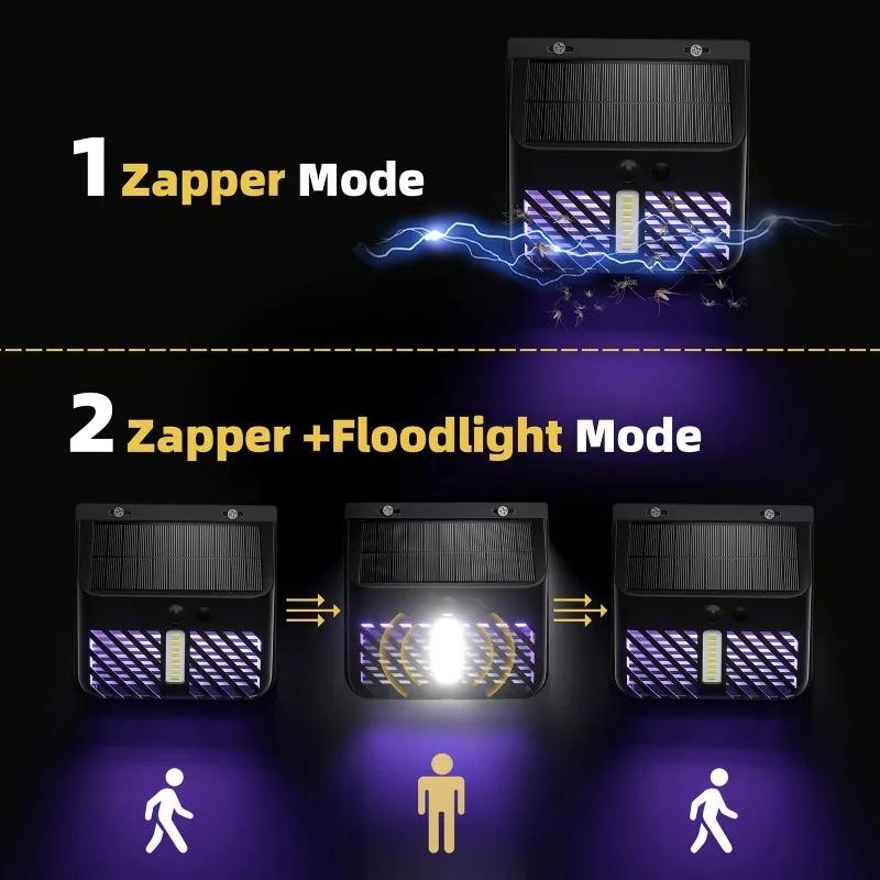 Solar Light Solar Bug Zapper Outdoor Mosquito Killer With Motion Sensor Waterproof Solar Powered Fly Trap For Garden Yard Wall