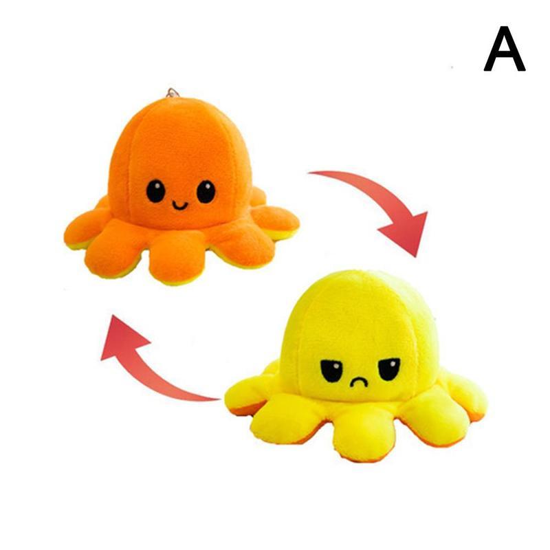 Cheap Reversible Cute Octopus Keychain Plush Cartoon Double for Gift