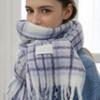 Tatiana Snug Checked Wool Blended Muffler MF8108 Blue