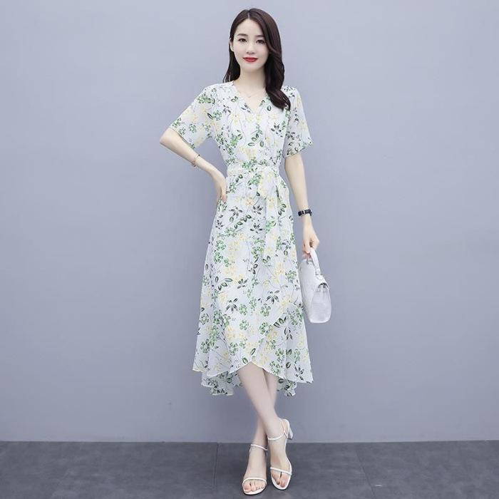 Elegant Floral Print Summer Dress for Women