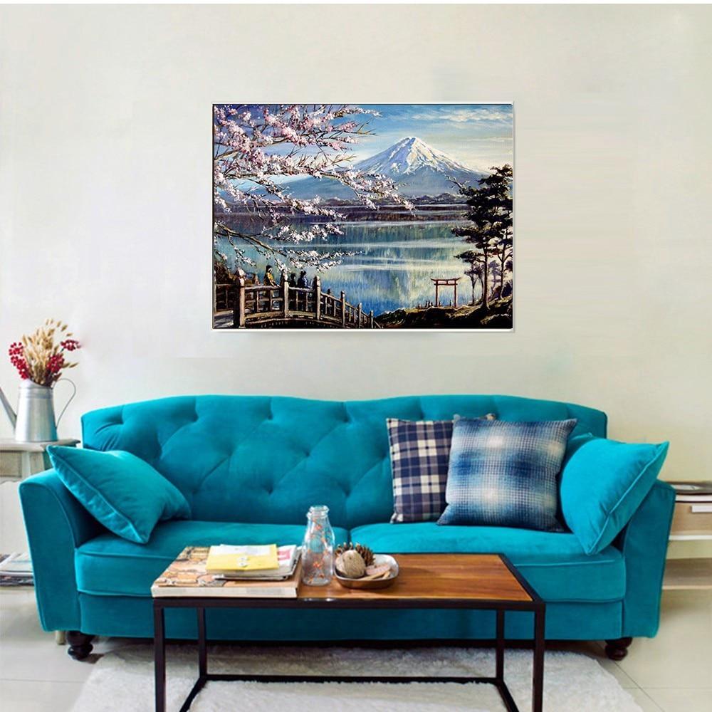 Diamond Painting Full Round Mount Fuji Broderi Rhinestone Picture Diamond Painting Cross Stitch