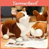 Cute Plush Corgi Dog Toy Soft And Huggable Stuffed Animal For Kids And Pets Brown And White Color 23cm