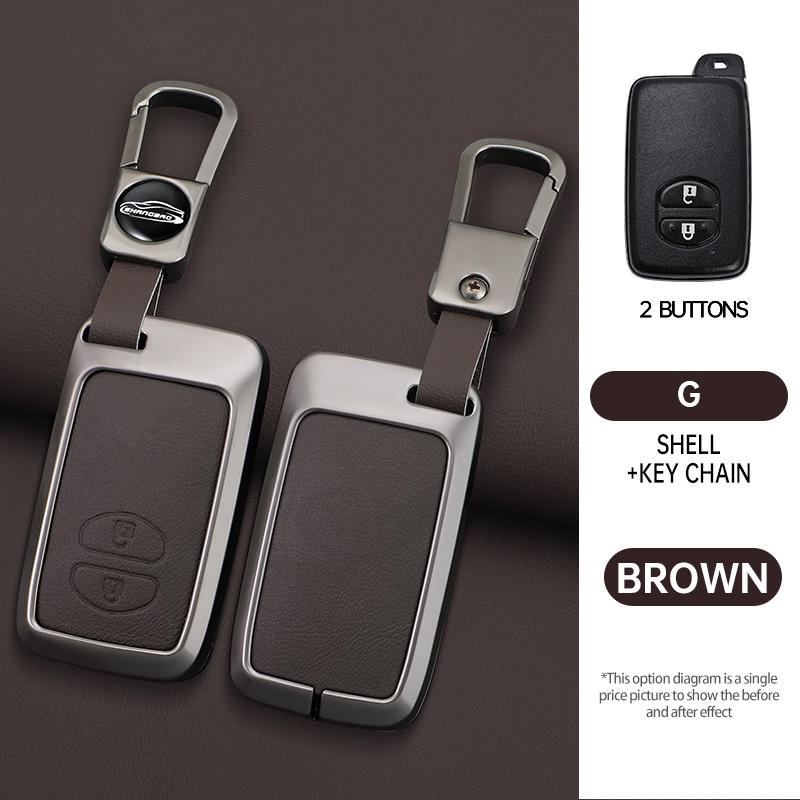 Zinc Alloy Leather Car Key Case Shell Cover for Toyota Prius 30 Alpha Aqua Land Cruiser Auris for Lexus LC 200 2012 - 2014 Parts