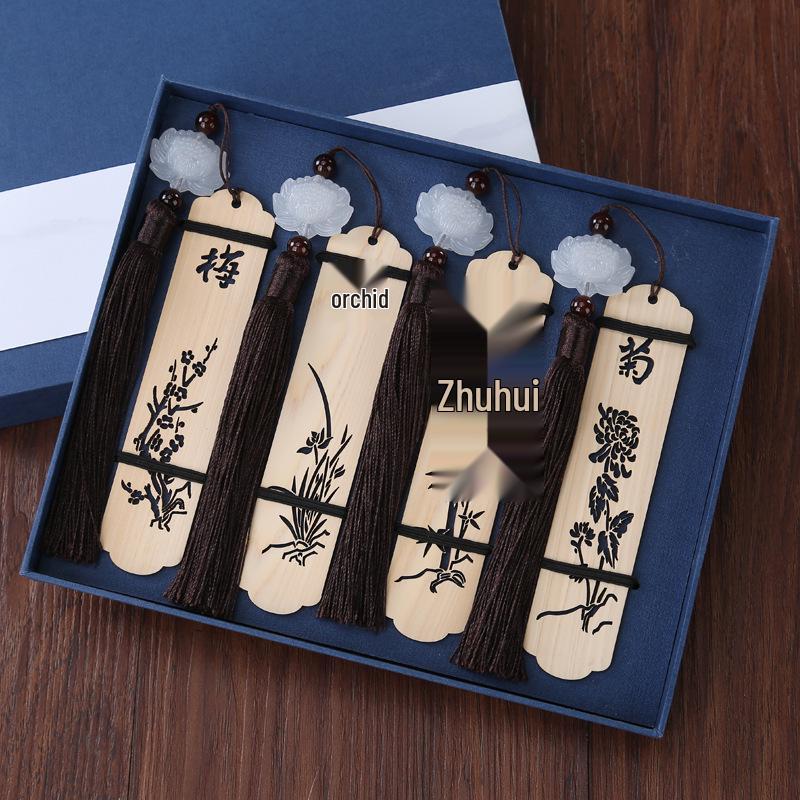 Rosewood Bookmark: Retro Chinese Style Gift for Students - Artistic Ancient Design, Custom DIY Option