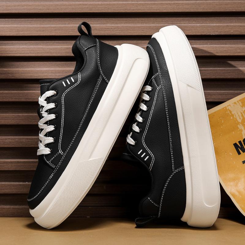 Weißer Hintergrund schwarze Oberfläche Herbst und Winter Samt neue Schuhe trendige Schuhe Board Schuhe flache lässige Lederschuhe