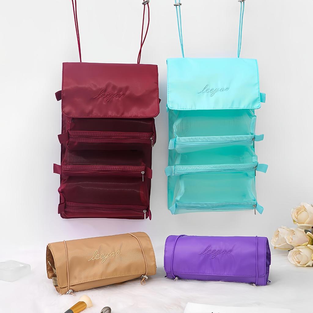 Detachable Makeup Bag Simple Women's Foldable Travel Cosmetic Storage Organizer Wash Bag Toiletry Bag