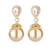 Jewelry Copper Bottom Gold-Plated Pearl Temperament Light Luxury Gold Suit Women 14-12Mm