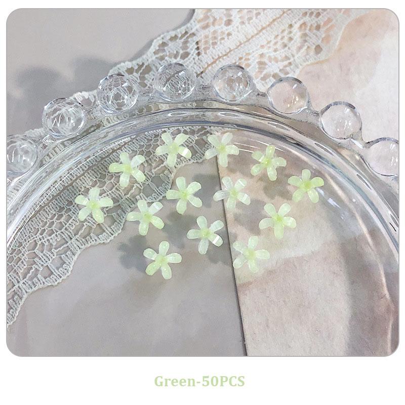 50 Pcs Flowers Nail Art Charms Resin Nail Charms Decoration 3D Jelly Flower Decals Summer Manicure Accessories Salon Supply Diy