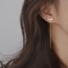 Korean Fashion Long Tassel Butterfly Drop Earrings for Women Simple Silver Color Straight Hanging Earrings Summer Jewelry Gifts
