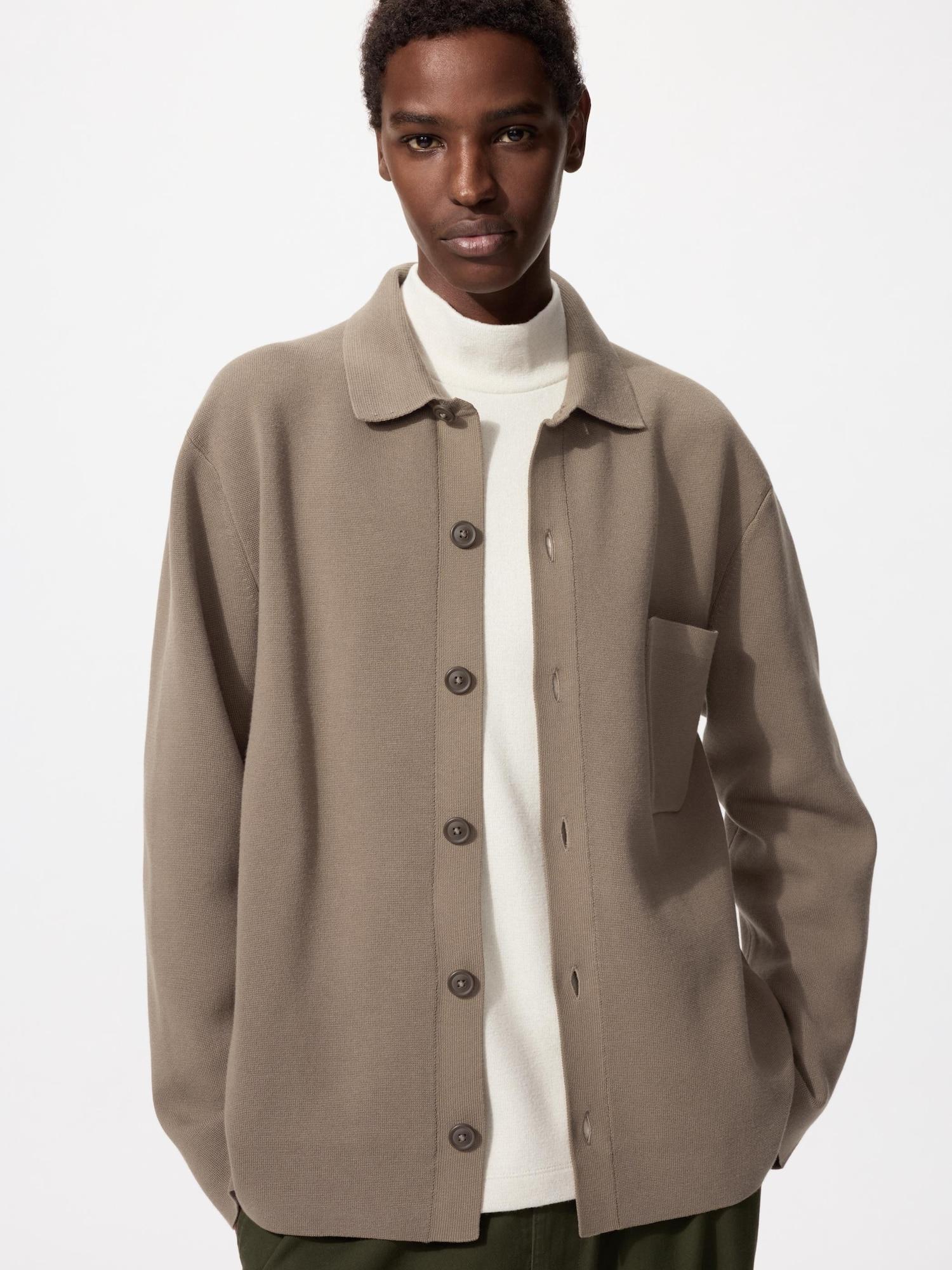 

Uniqlo Milano Rib Shirt Cardigan 32 BEIGE/L