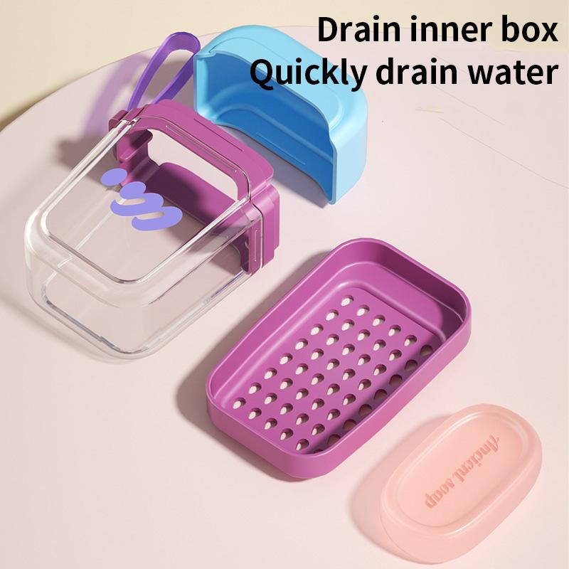 Dopamine Type Travel Soap Box (lid Sealed) - Double-layer Drainage, Portable and Practical, Very Suitable for Storing Travel Soa