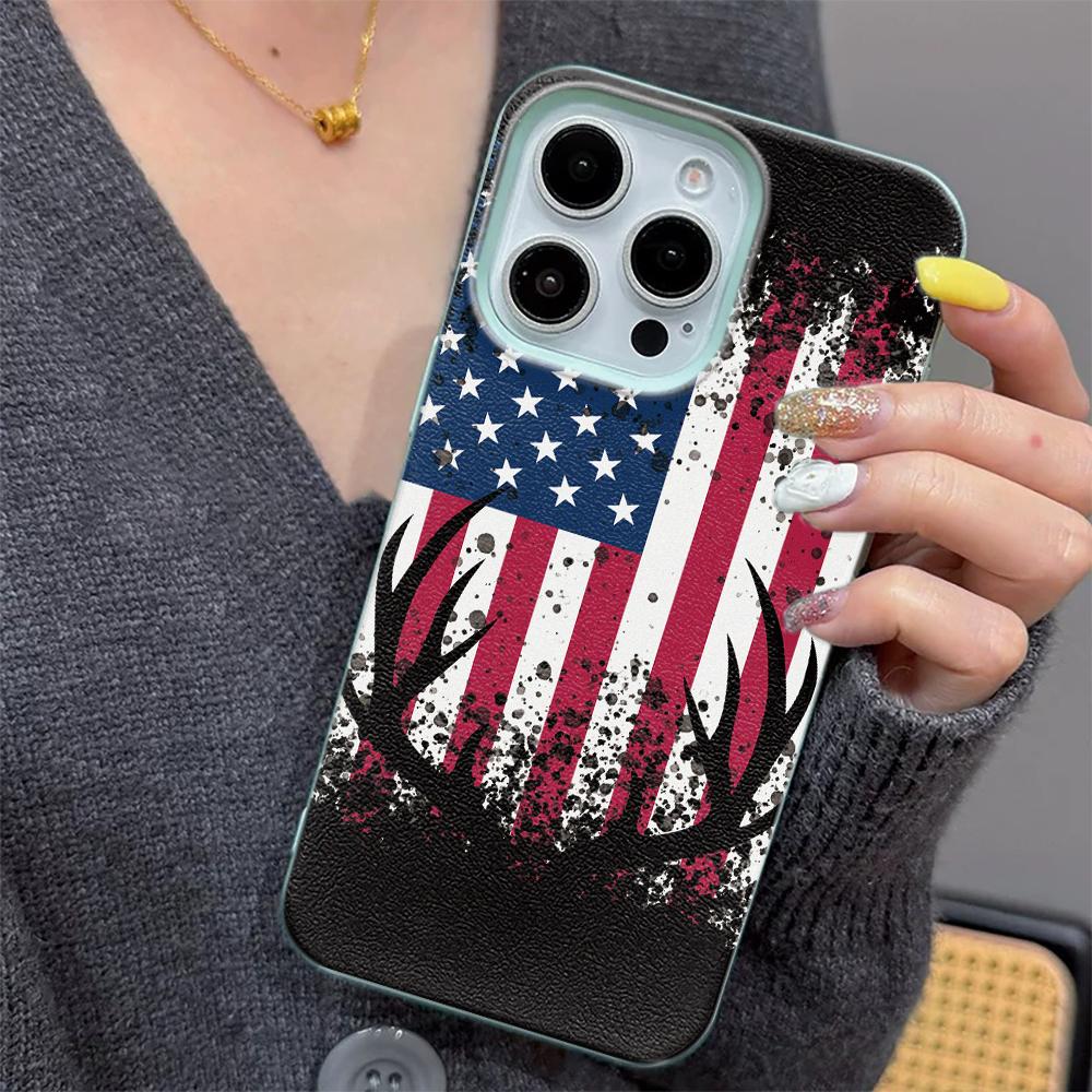 American Flag Case For iPhone 17 16 15 14 13 12 11 Pro Max Silicone Leather Cover Iphone 13 15 16 17 Air Pro Max TPU Cover