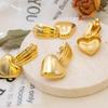 Gold Color Heart Stainless Steel Stud Earrings Hypoallergenic Light Luxury Jewelry for Women for Daily Party