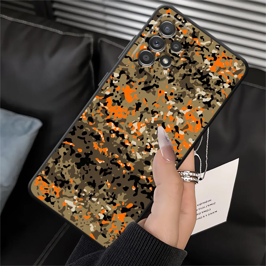 Case for Samsung Galaxy A03 A01 A02 A10 A20 A50 A70 A04 A05 A30 A40 A06 Note 20 Ultra 9 10 Soft Back Phone Cover Camouflage