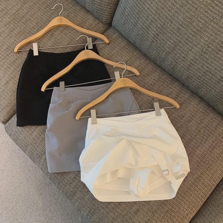 Summer Lace-Up A-Line Skirt with Irregular Slit
