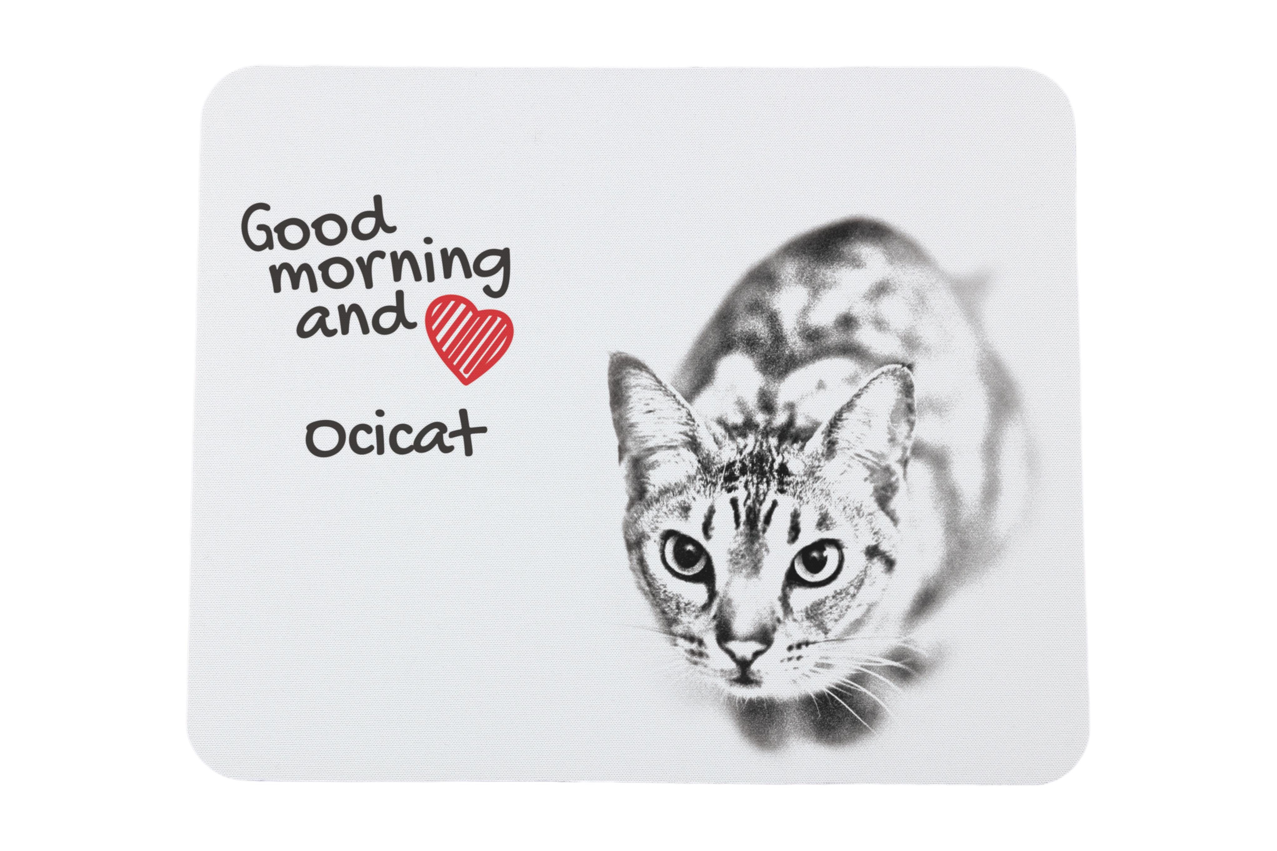 

Ocicat - килимок для мишки з принтом, персоналізований килимок для кота, унікальний гаджет для офісного працівника від бренду Art-Dog білий
