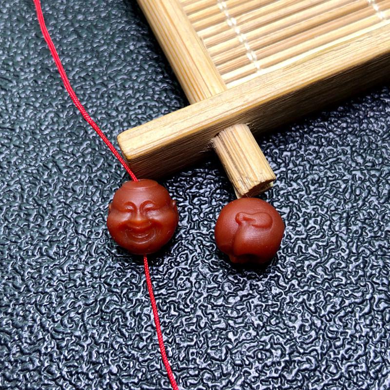 Red Agate Matte Beads: Hydrangea Nine-Tailed Fox Elephant Laughing Buddha Key Pattern for DIY Hand String Accessories