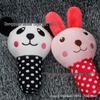 Rose Red & Black Molar-Resistant Plush Dog Toy: Rabbit & Bear Lollipops
