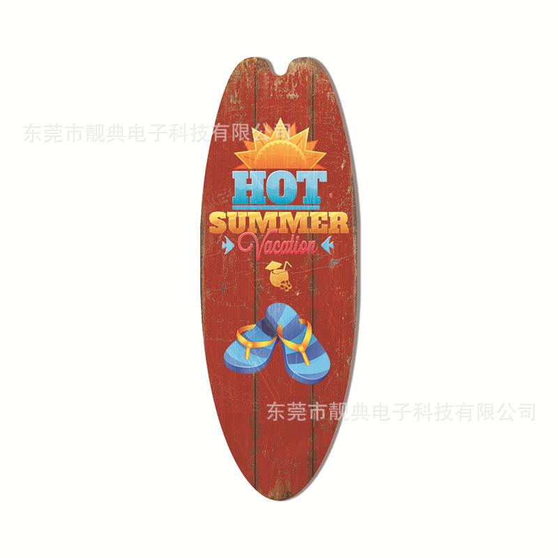 Summer Beach Ocean Themed Casual Decor Surfboard Wooden Bar Home Walls Vintage Decorated Wooden Boards