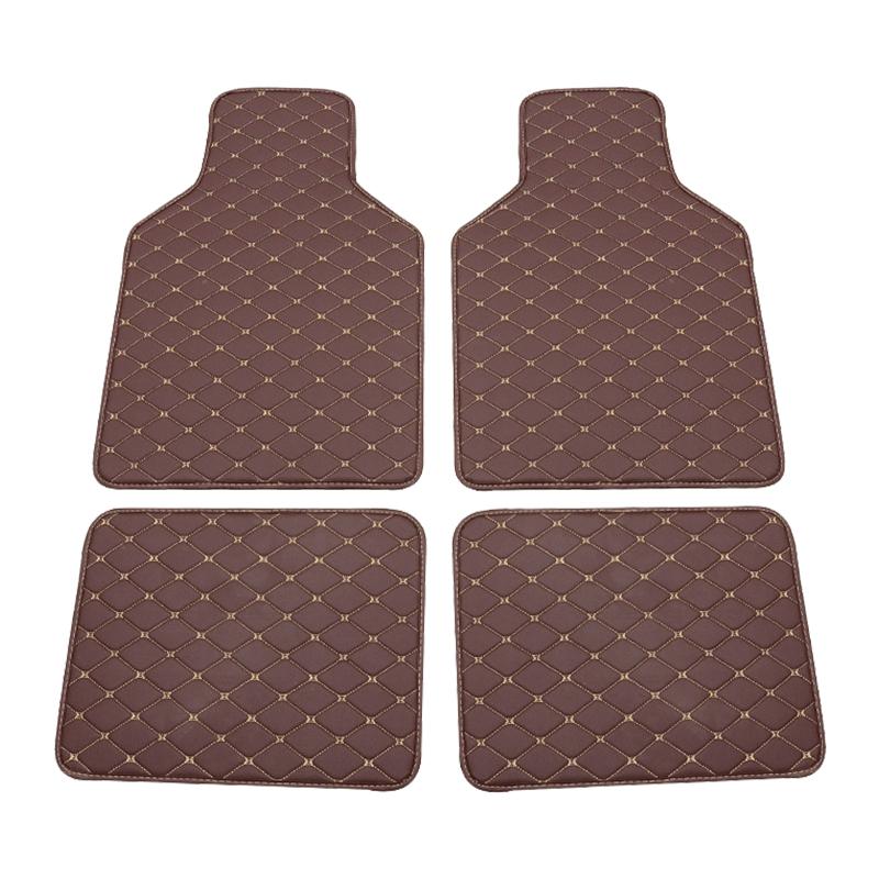4pcs Universal Leather Car Floor Mats Car-Styling Car  Right Rudder Carpet Floor Accessories Waterproof Foot Pad