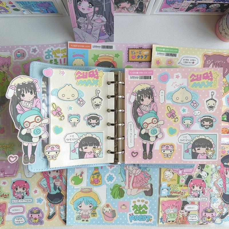 Cute Cartoon Sweet Cool Girl Stickers for Diary Journal Planner Scrapbook DIY Decoration