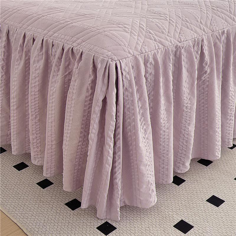 2025 Princess Lace Quilted Bedspread Set: Single Bed, Skirt, & Headboard Cover - Washed Cotton