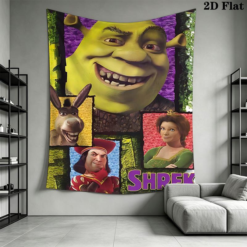Shrek Green Ogre'S Tale Tapestry Wallmounted Background Cloth Home Decor Wall Decoration Wall Covering Decoration