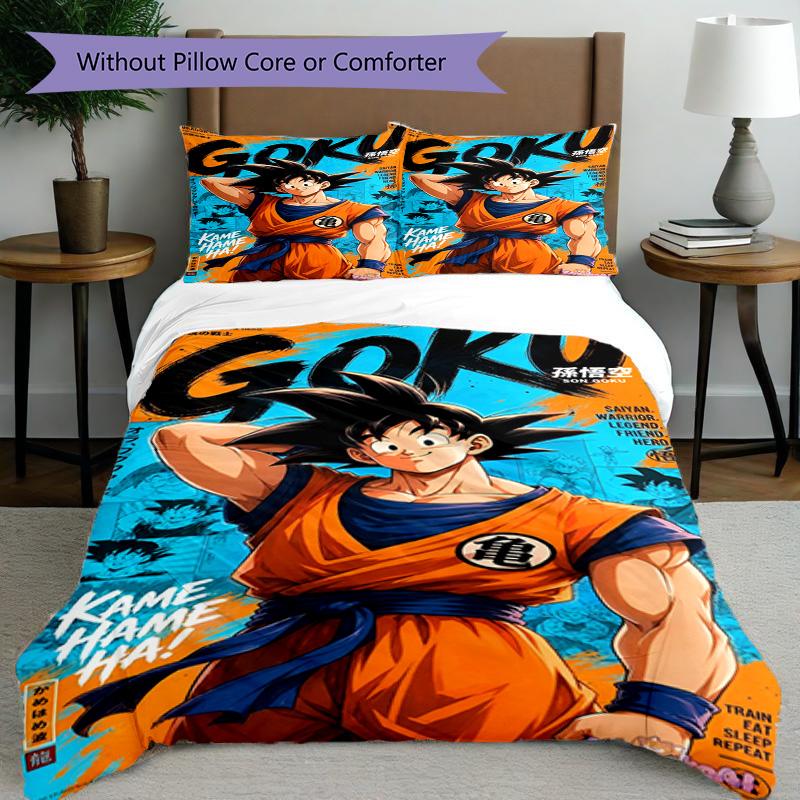 3pcs Duvet Cover Set (1*Duvet Cover + 2*Pillowcase, Without Core), DRAGON BALL Print Bedding Set, Bedroom Decor, All‑Season, Birthday Gift